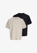 Jack & Jones JACK & JONES PACK 2 - Basic T-shirt - schwarz   beige