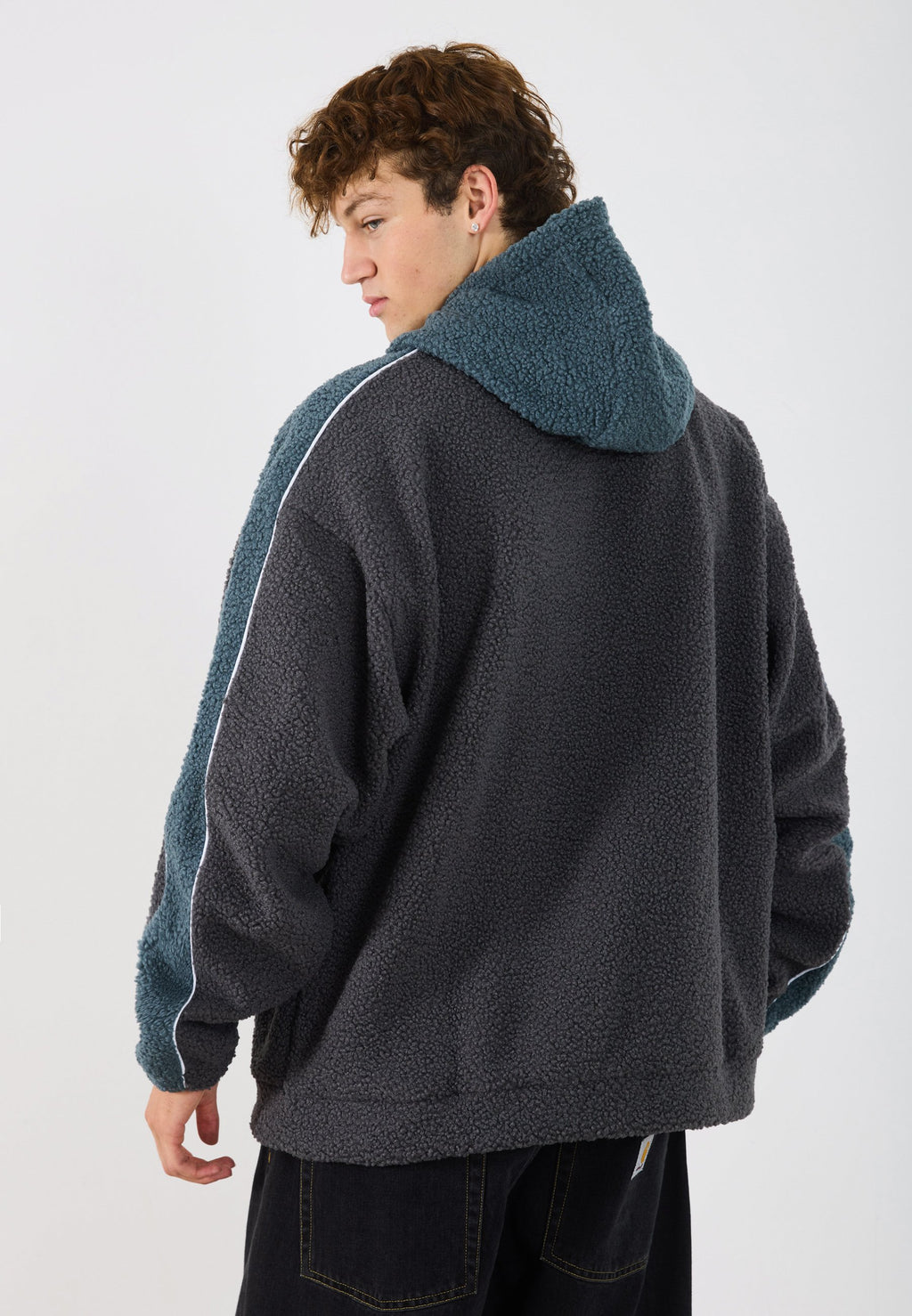 YOURTURN UNISEX FLEECE RELAXED FIT BALACLAVA HOODIE