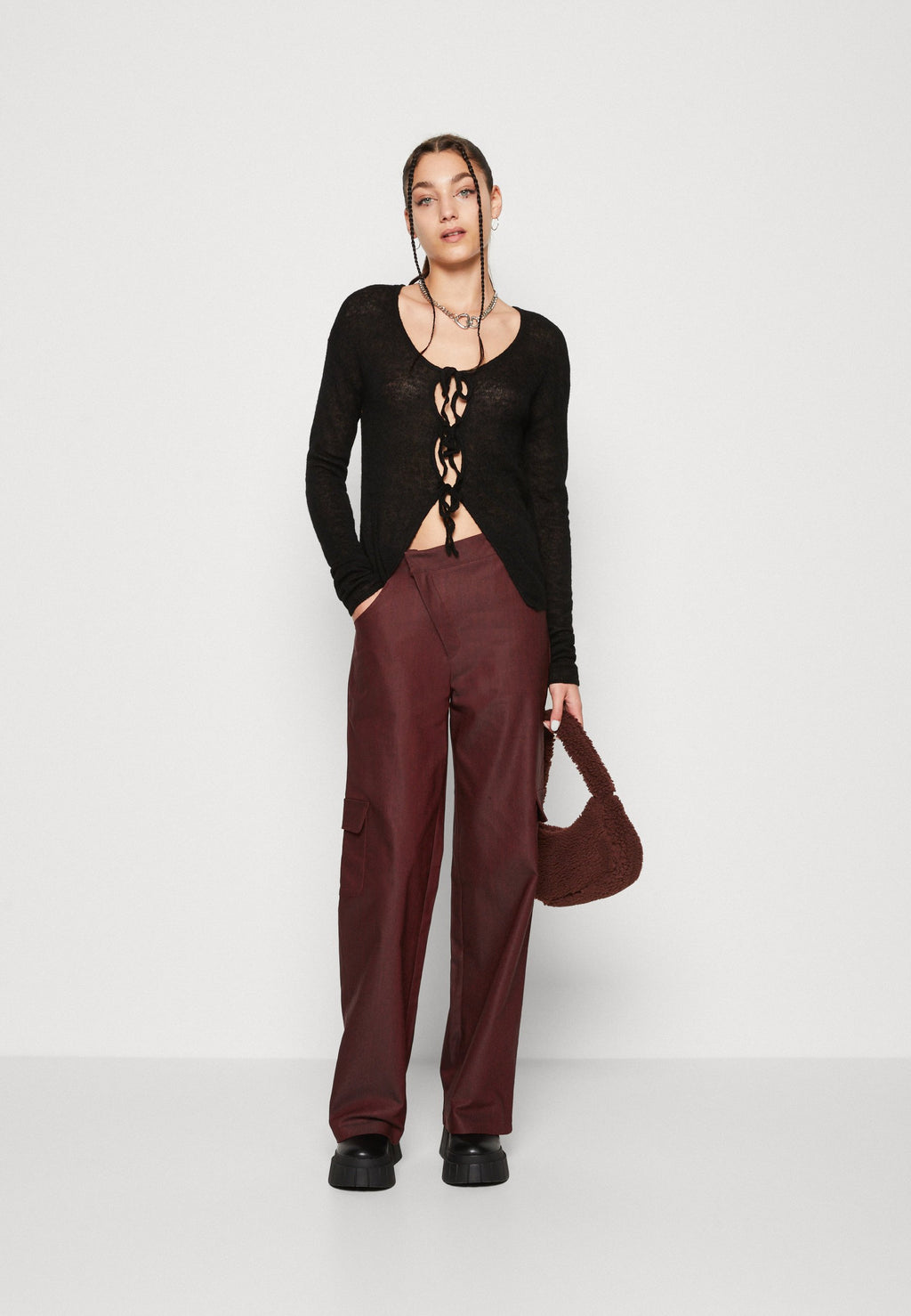 Missy Empire ASYMMETRIC WAISTBAND TROUSERS