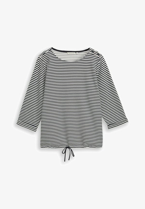 TOM TAILOR Long sleeved top - offwhite navy regular stripe