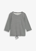 TOM TAILOR Long sleeved top - offwhite navy regular stripe