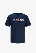 Jack & Jones JJTOM TEE CREW NECK - Print T-shirt - navy blazer