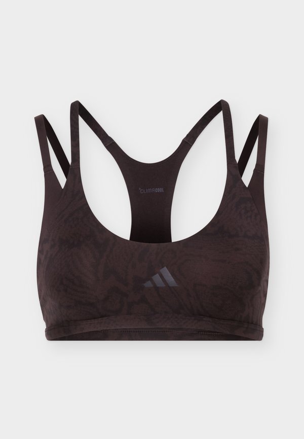 adidas Performance POWER - Light support sports bra - aurora coffee/black