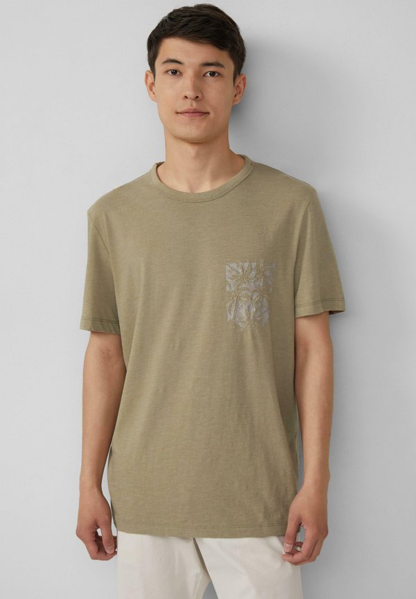 s.Oliver MIX MIT ARTWORK - Print T-shirt - helles olivgrün