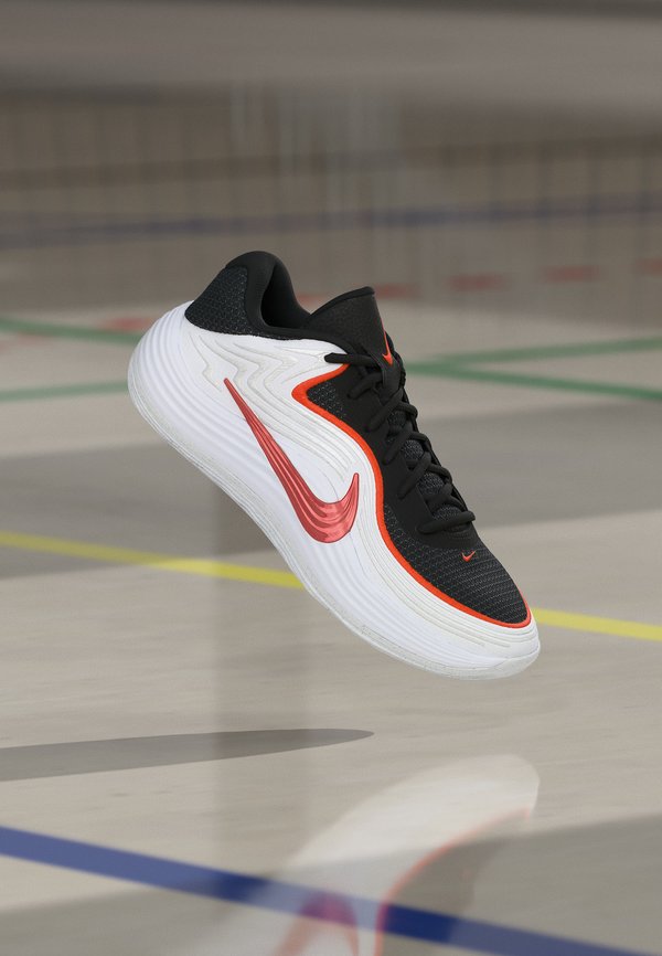 Nike Performance PRECISION 8 LOW UNISEX - Basketball shoes - black/picante red/white