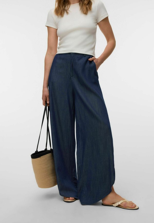 Vero Moda AWFIA High rise - Wide Leg - dark blue denim