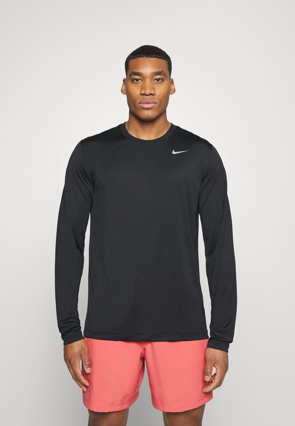 Nike Performance TEE RESET - Long sleeved top - black/matte silver