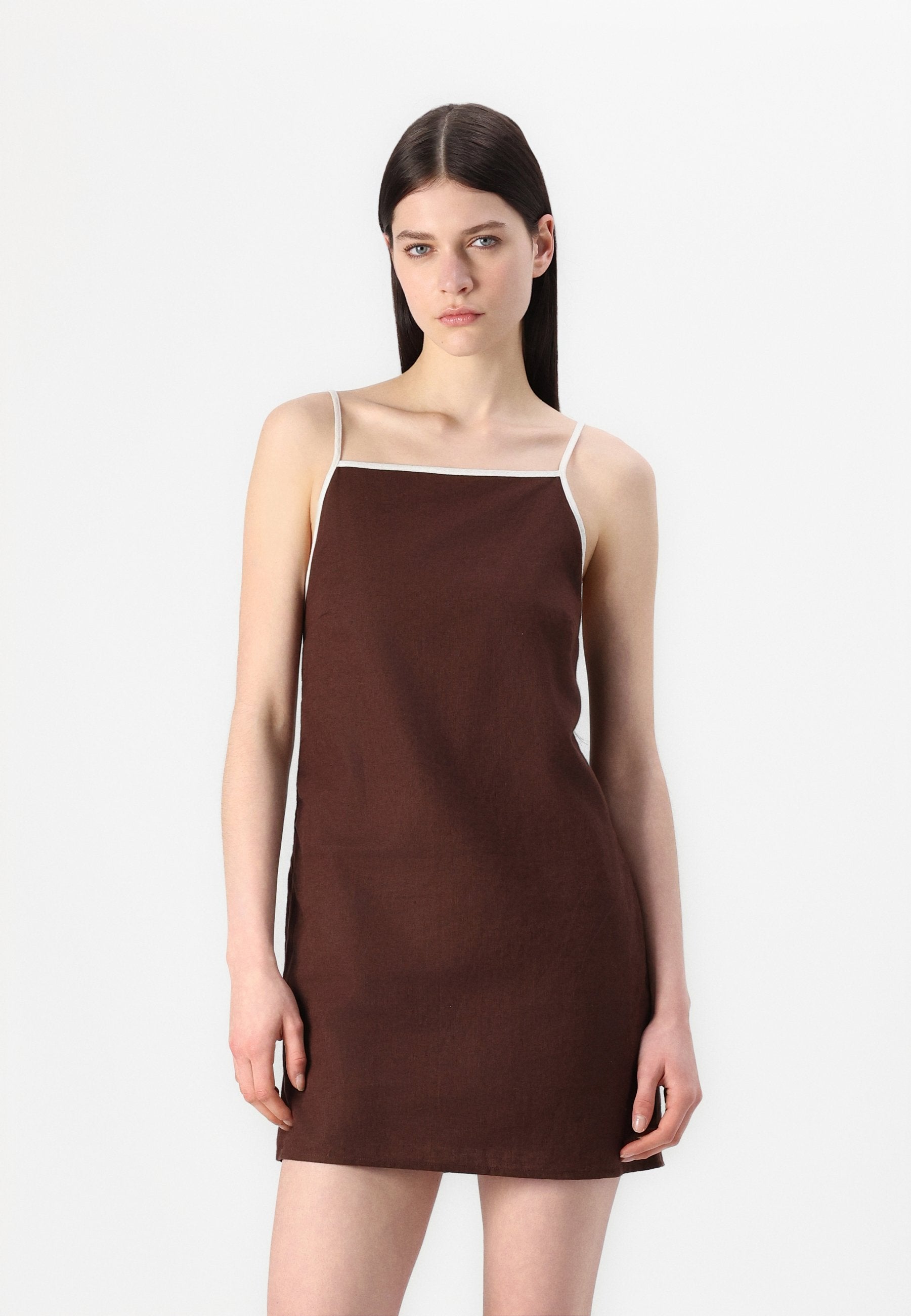 Abercrombie & Fitch Linen Blend Apron Mini Dress