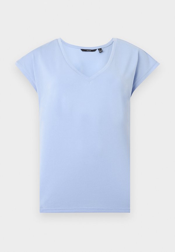 Vero Moda VMFILLI V NECK TEE - Basic T-shirt - brunnera blue