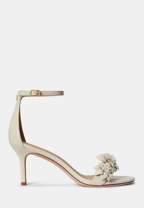 Lauren Ralph Lauren ALLIE MID-HEEL FLORAL-TRIM NAPPA SANDAL