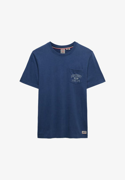 Superdry & Co SUPERDRY VINTAGE PREP RELAXED POCKET T-SHIRT.. - Print T-shirt - bay blue