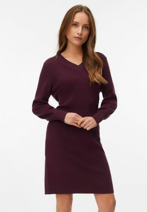 Vero Moda Knitted AWALEXANDRA Midi - Jumper dress - winetasting