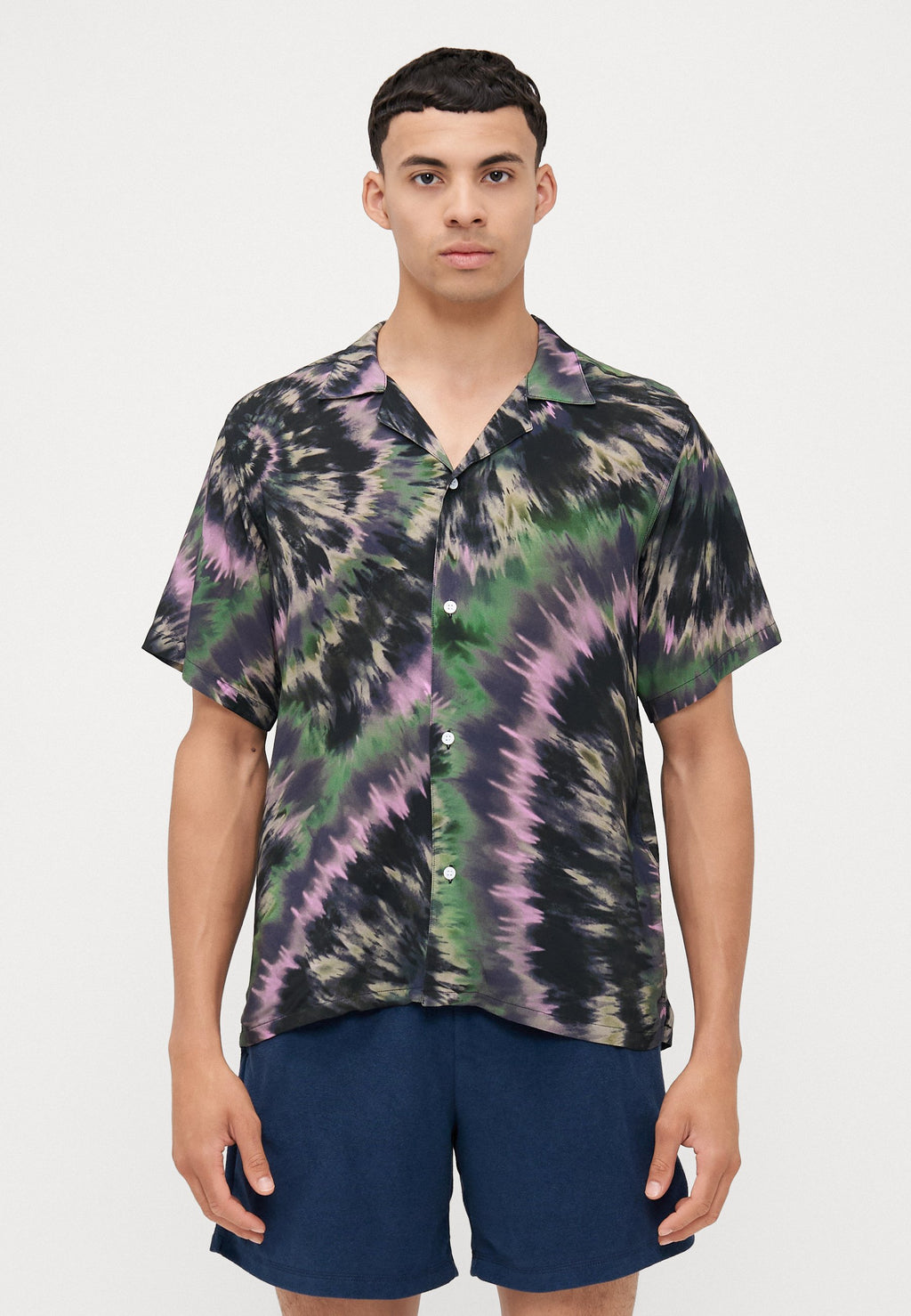 Bather FIG SWIRL TIE DYE PRINTED CAMP SHIRTS