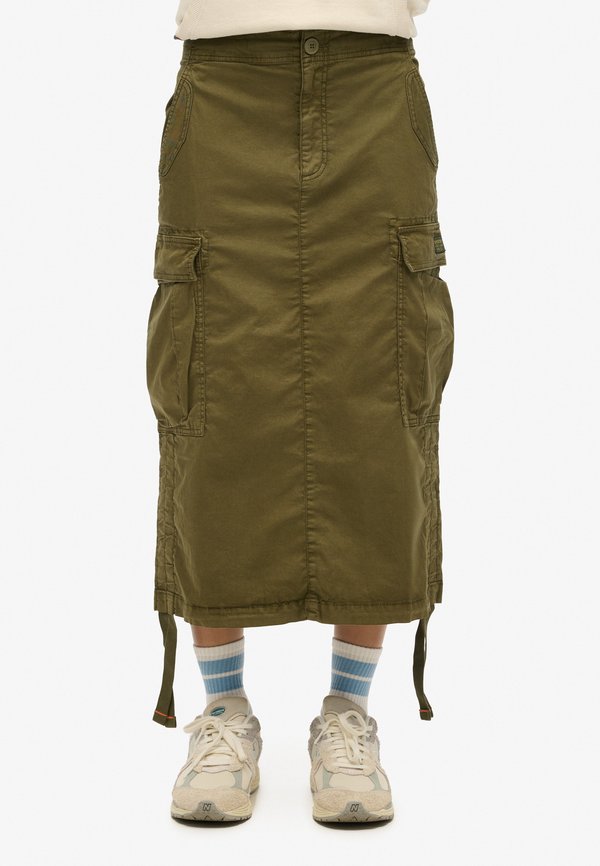 Superdry & Co CARGO MIDI - A-line skirt - burnt olive