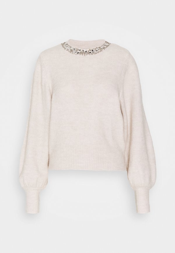 ONLY ONLELSA - Jumper - pumice stone/white melange