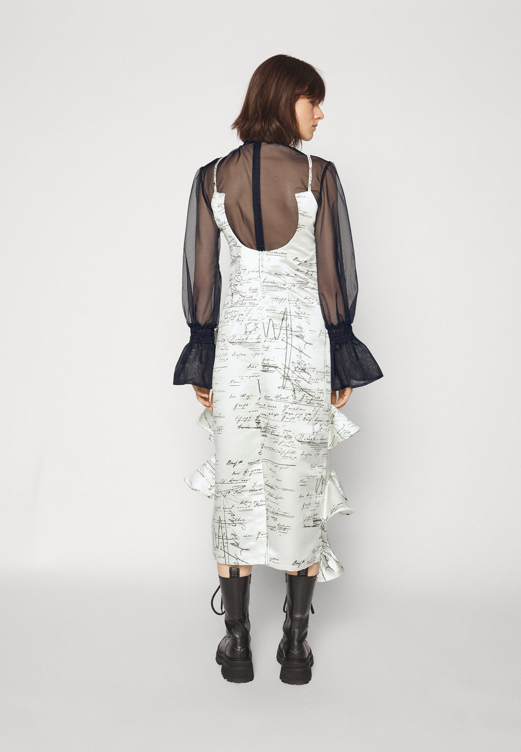 MIKAGE SHIN FRILL LAYERED CAMI DRESS 2-IN-1