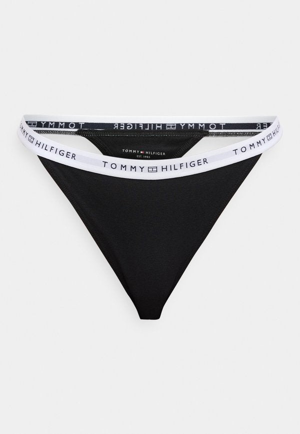 Tommy Hilfiger REPEAT LOGO WAISTBAND TANGA THONG - Thong - black