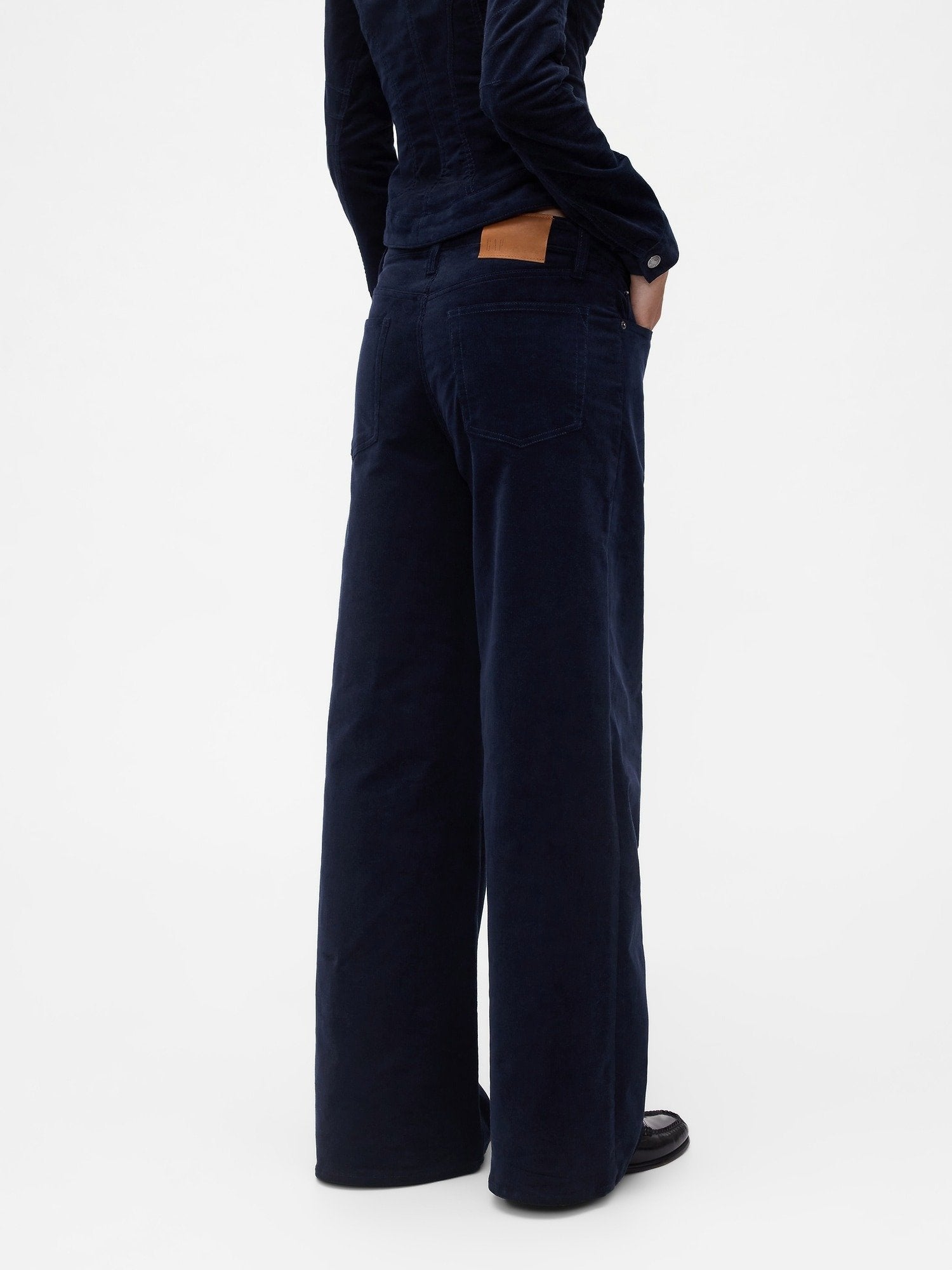 GAP GAPSTUDIO LOW RISE CORDUROY WIDE-LEG PANTS