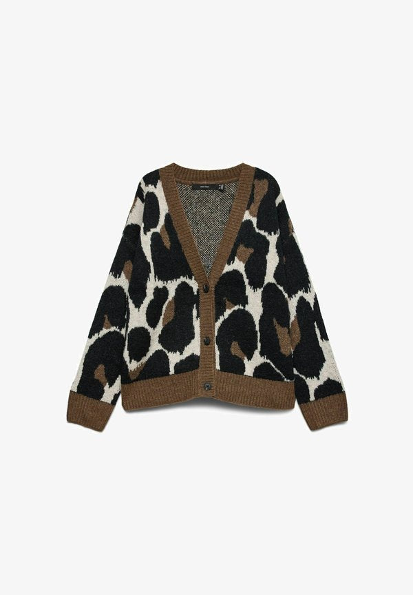 Vero Moda CARDIGAN VMLEONIE KNIT CARDIGAN - Cardigan - cocoa brown