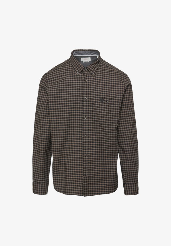s.Oliver REGULAR KRAGEN - Shirt - schwarz