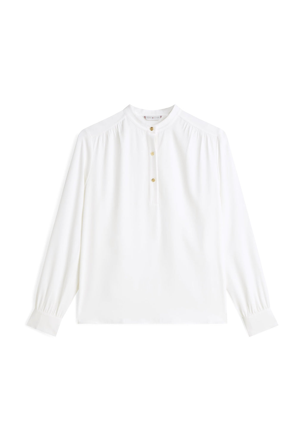 GOLD-TONE BUTTON RELAXED TWILL BLOUSE Media 1