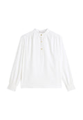 GOLD-TONE BUTTON RELAXED TWILL BLOUSE Media 1
