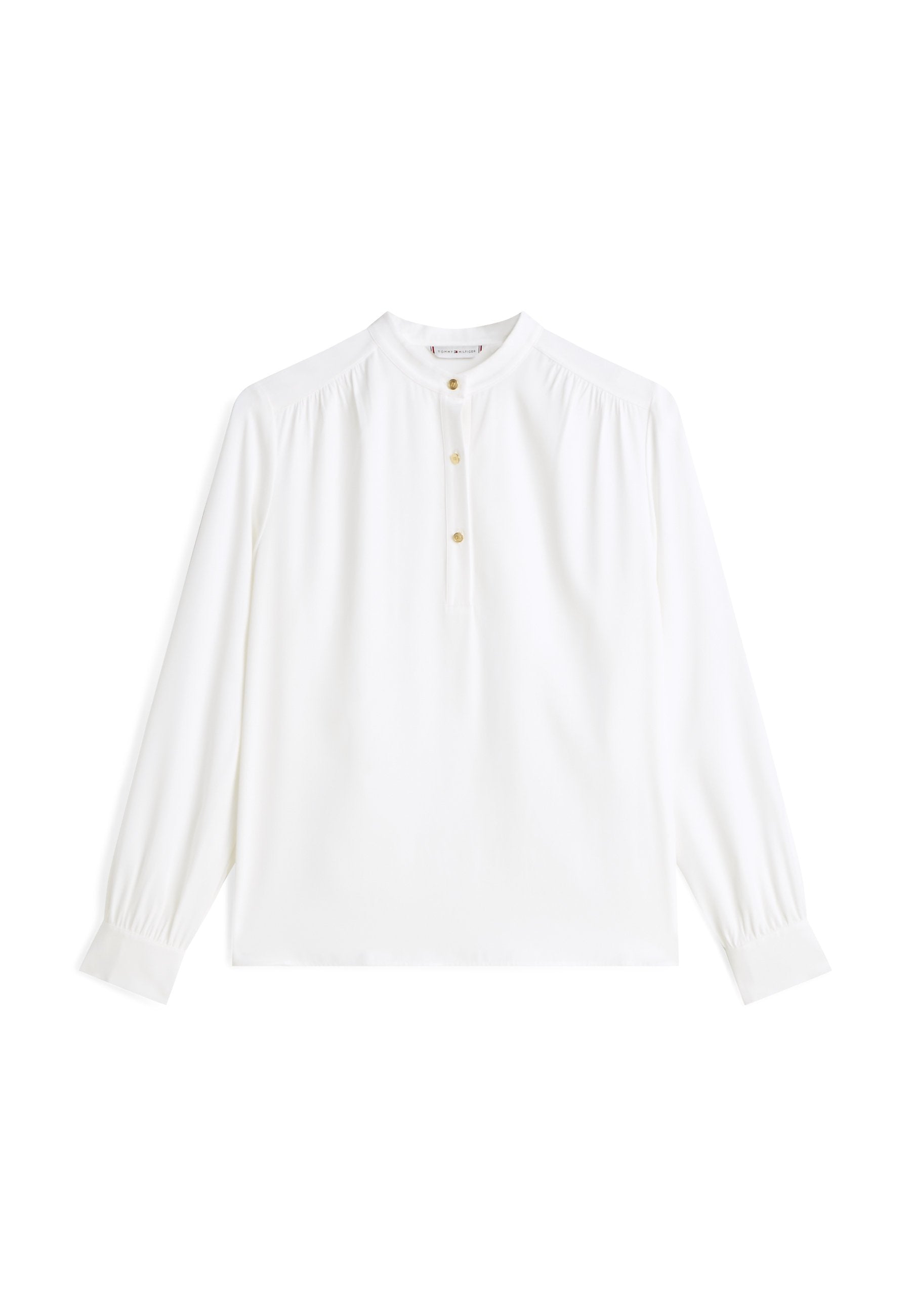 GOLD-TONE BUTTON RELAXED TWILL BLOUSE Media 1