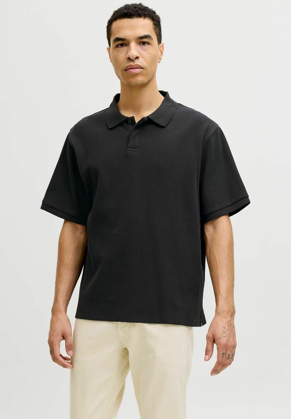 Jack & Jones JJEHARRISON STRUCTURE - Polo shirt - black