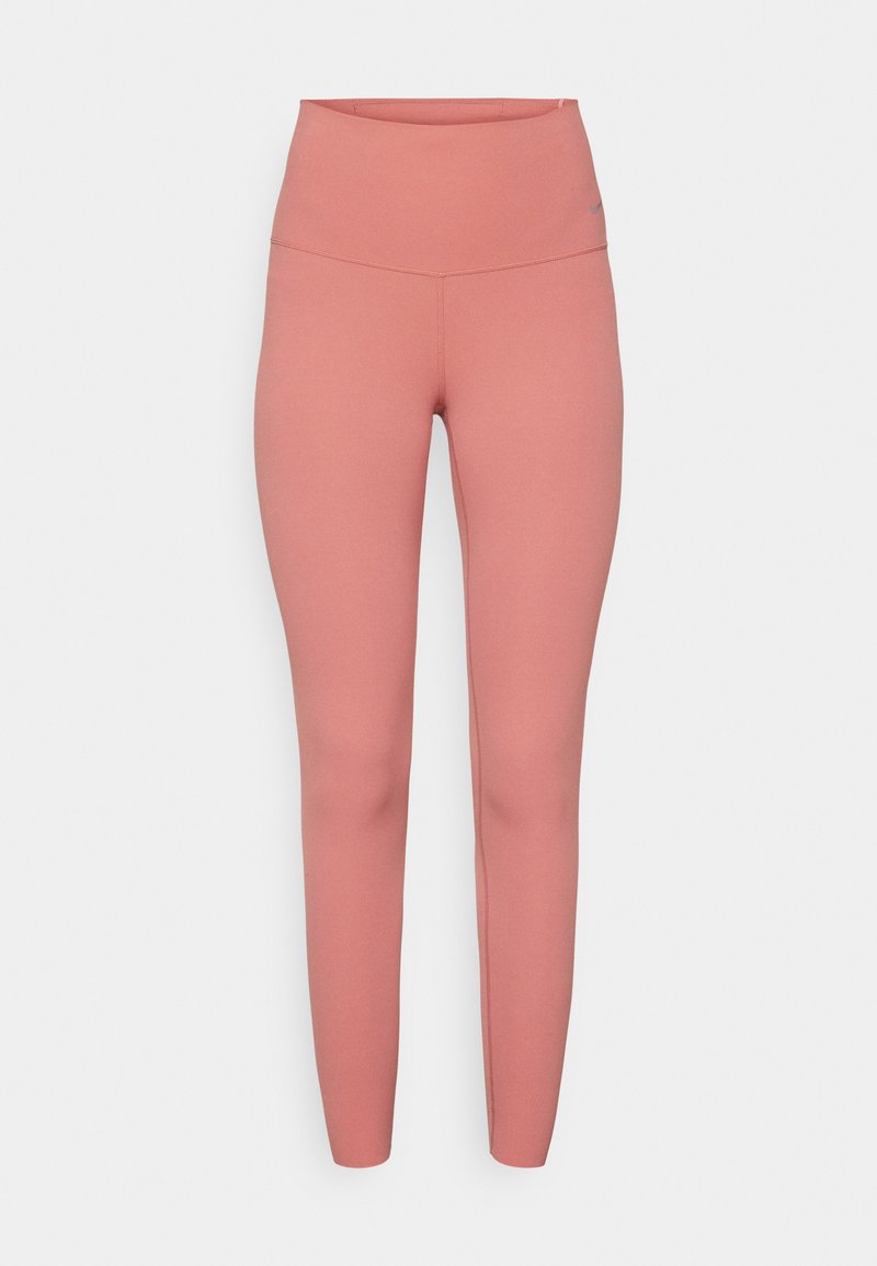 Rosa high-waisted Leggings aus dehnbarem Material, mit glatter Textur und figurbetontem Design ohne sichtbare Muster oder Hardware.