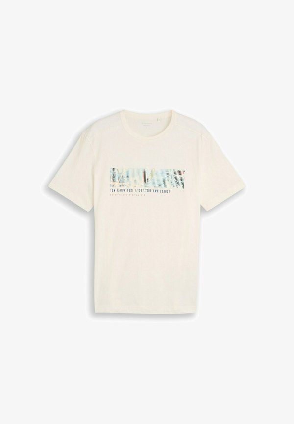 TOM TAILOR PHOTOPRINT T-SHIRT - Print T-shirt - gardenia white