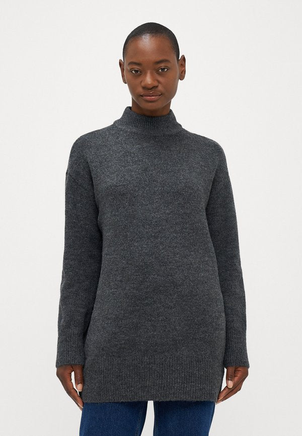 Vero Moda Petite VMIRIS HIGHNECK - Jumper - dark grey melange