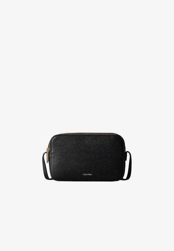Calvin Klein FOIL LOGO ELONGATED CAMERA - Cross body bag - black