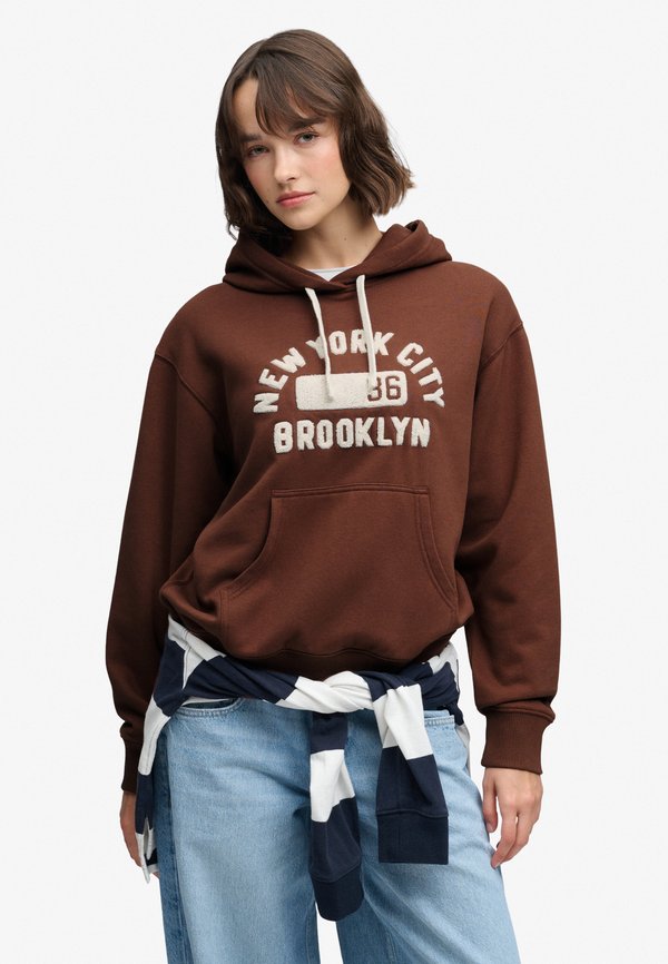Superdry & Co SUPERDRY VINTAGE PREP CHENILLE HOODIE.. - Hoodie - mocha brown