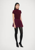 Norma Kamali MOCK NECK CAP SLEEVE PICKLEBALL DRESS