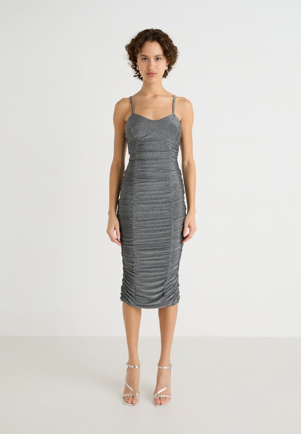 WAL G. THALA GLITTER ROUCHED MIDI