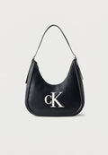 Calvin Klein BOLD CRESCENT BAG - Handbag - black/white