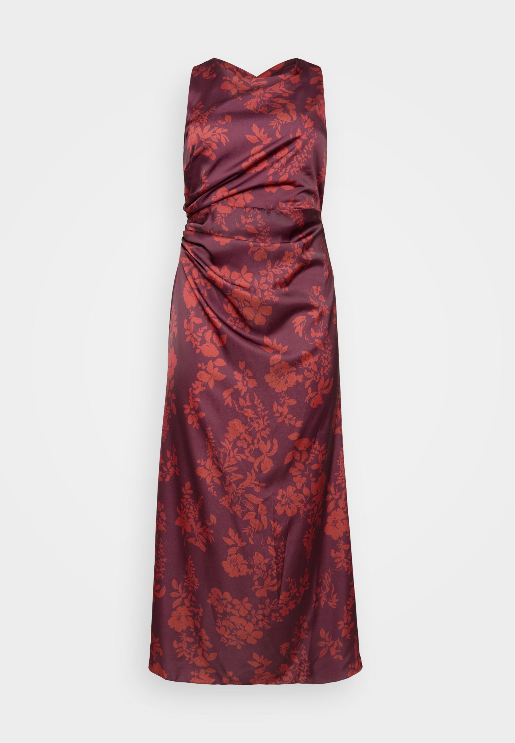 WAL G CURVE AUTUMN WEDDING SASHA BACK CROSS PRINT MAXI
