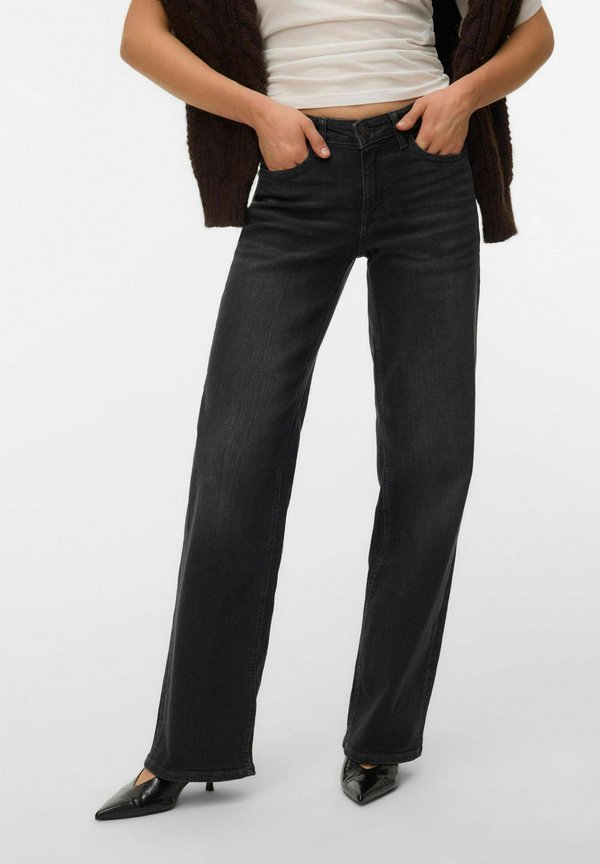 Vero Moda VMLEXI-STRETCH Mid rise Wide Leg Fit - Wide Leg - black denim