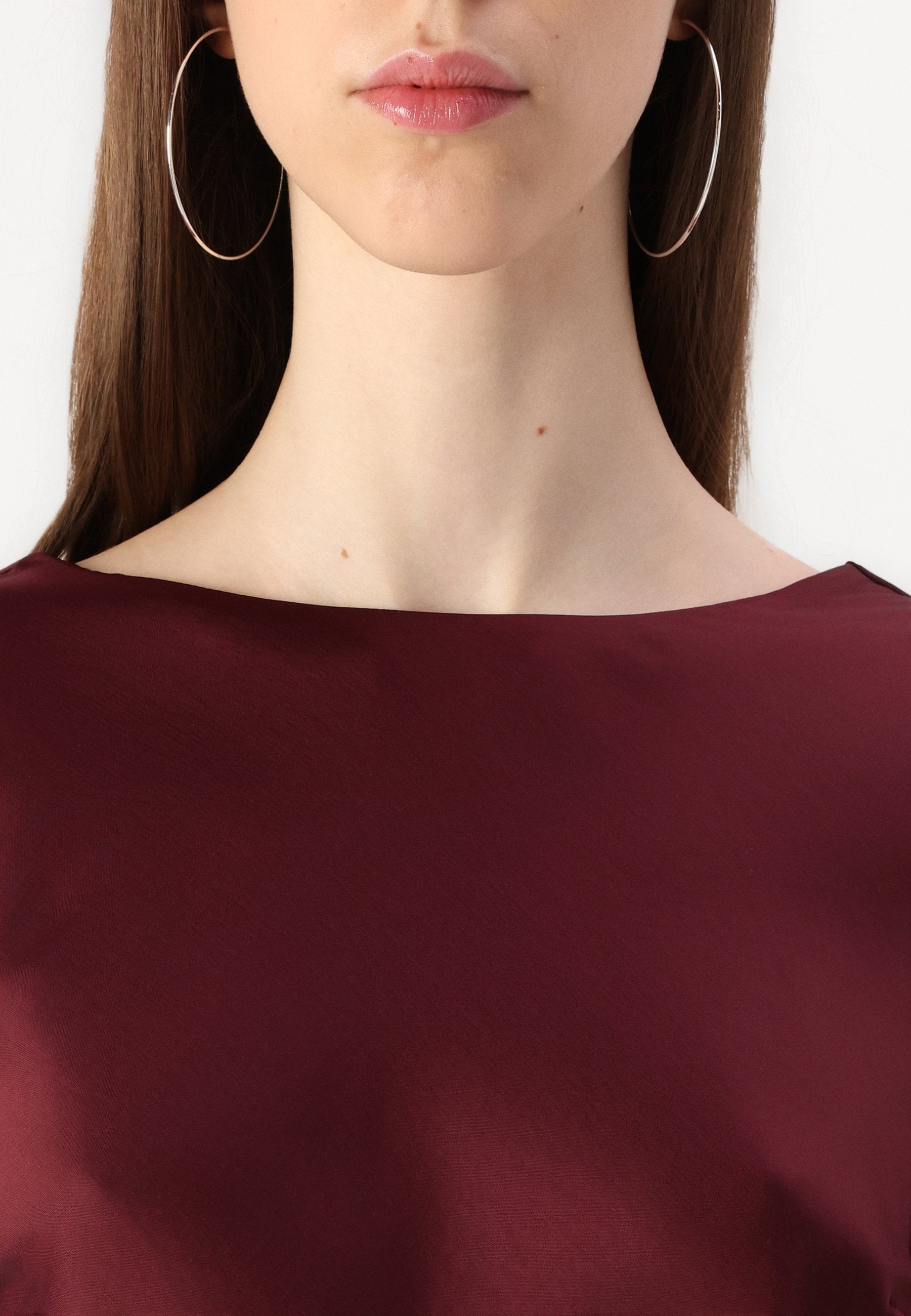 Abercrombie & Fitch Long-Sleeve Satin Cowl-Back Top