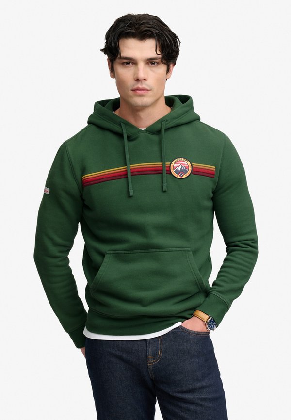 Superdry & Co SUPERDRY OUTDOORS STRIPE LOGO HOODIE.. - Hoodie - rich boston green