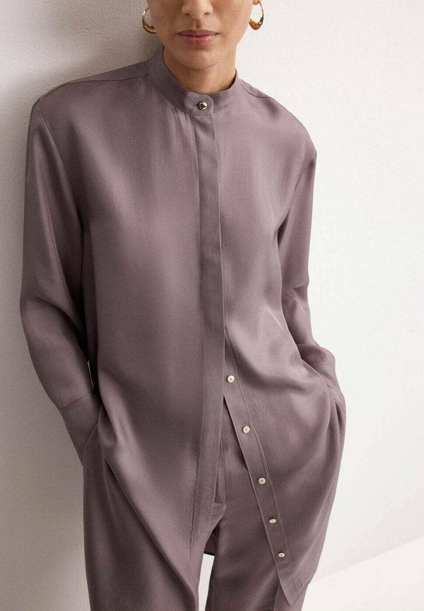 Mango Button-down blouse - mottled pink