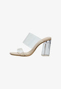 Bershka VINYL - Heeled mules - transparent