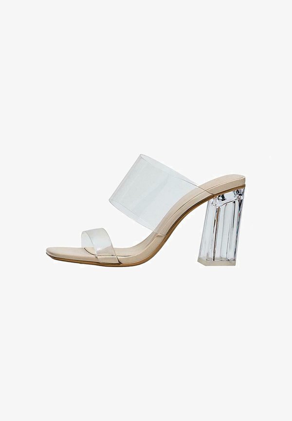 Bershka VINYL - Heeled mules - transparent