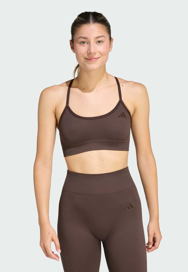 adidas Performance Light support sports bra - aurora coffee