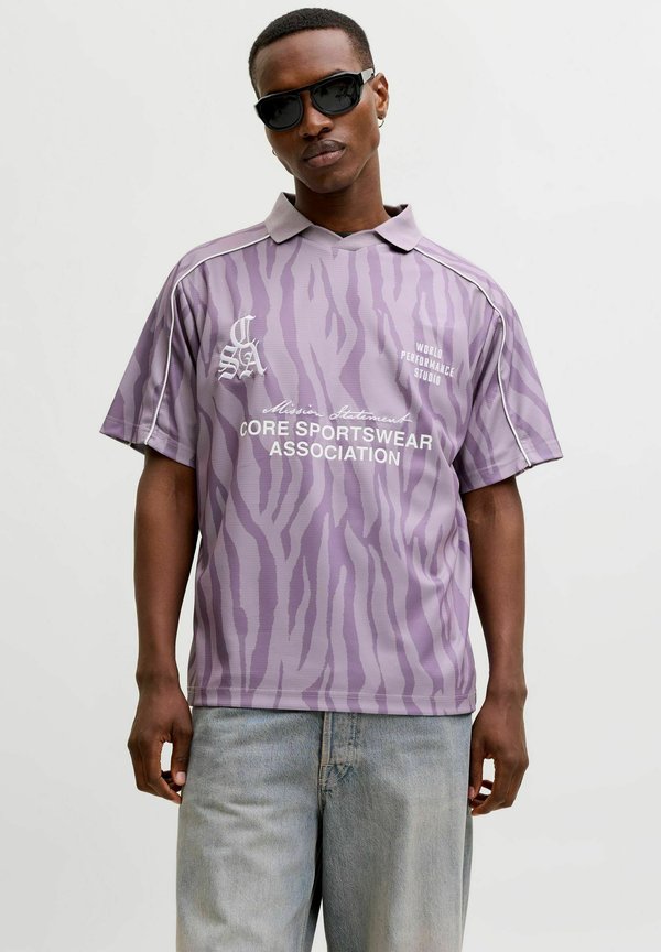 Jack & Jones JCODUST PIPING FOOTBALL OPEN COLLAR - Polo shirt - purple ash