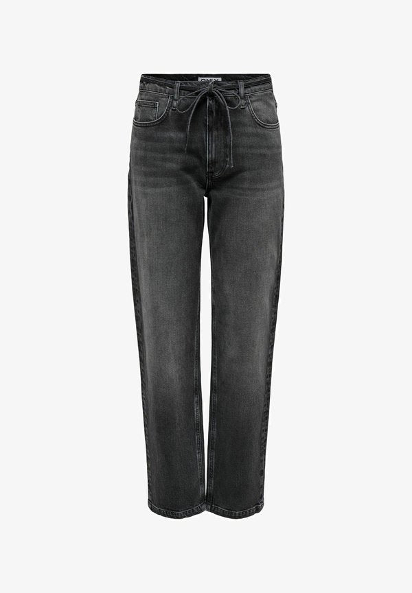 ONLY Straight fit ONLGYPSY High waist Slim - Straight leg jeans - washed black
