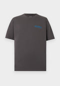 Dunkelgraues Baumwoll-T-Shirt mit kurzen Ärmeln und kleinem blauem "Atlassian Williams Racing"-Logo auf der oberen linken Brust.