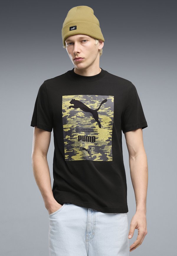 Puma PUMA SPORT CAMO GRAPHIC T-SHIRT - Print T-shirt - black