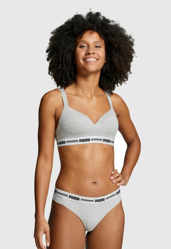 Puma STRING WEBGUMMI BUND LOGO 4ER PACK - Thong - schwarz grau melange