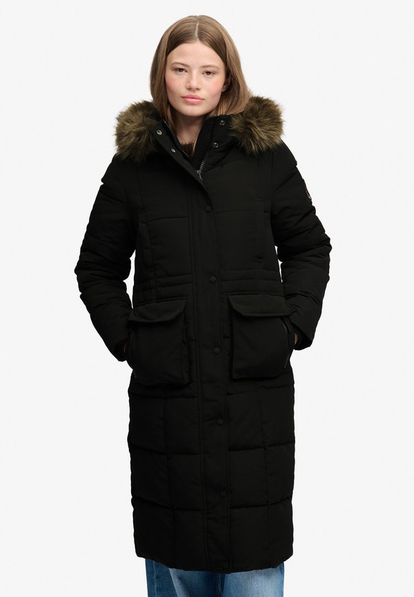 Superdry & Co EVEREST LONGLINE PUFFER - Winter coat - jet black